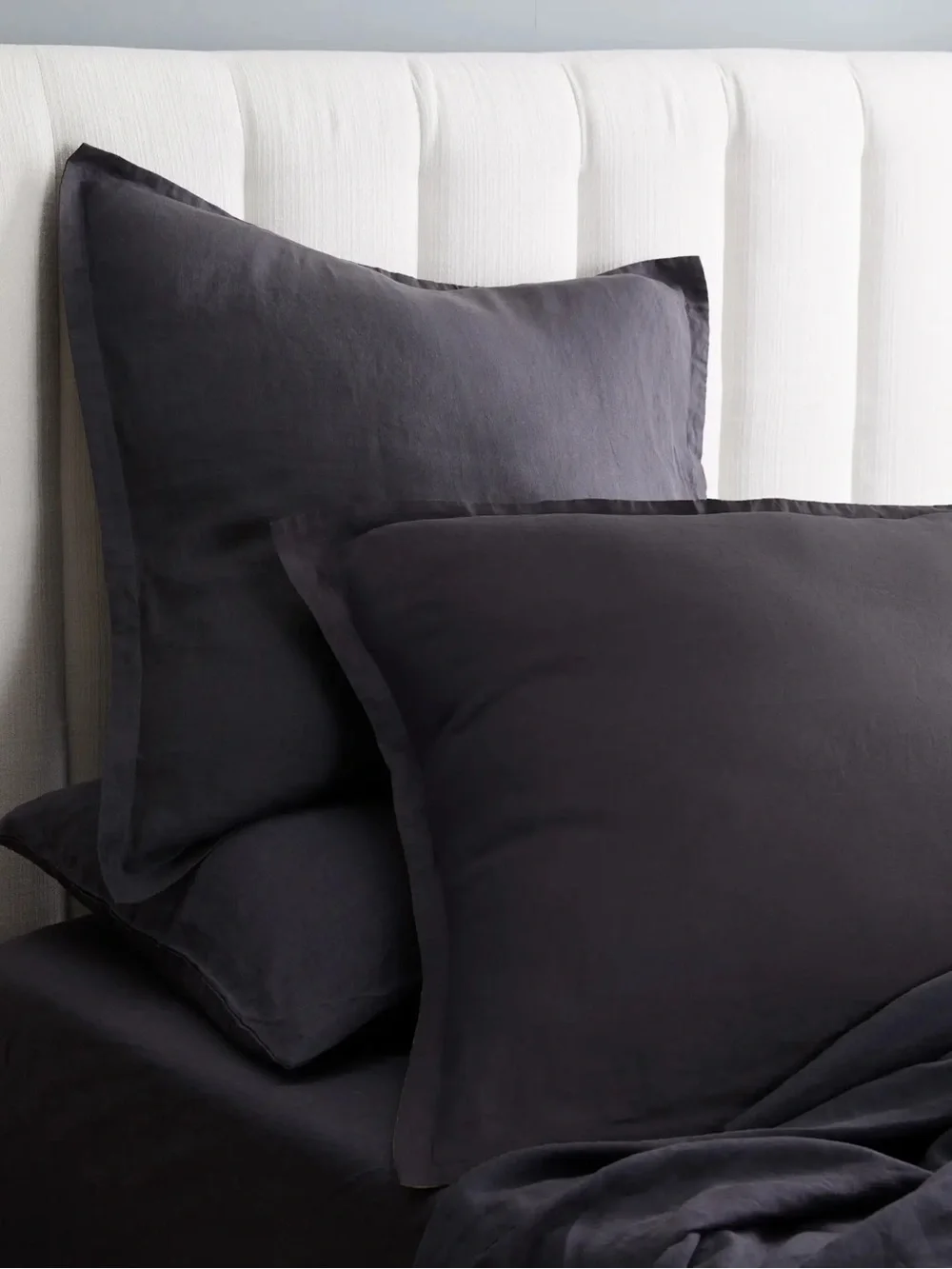 New Quince Charcoal Euro Linen Pillow Sham - Square 26”